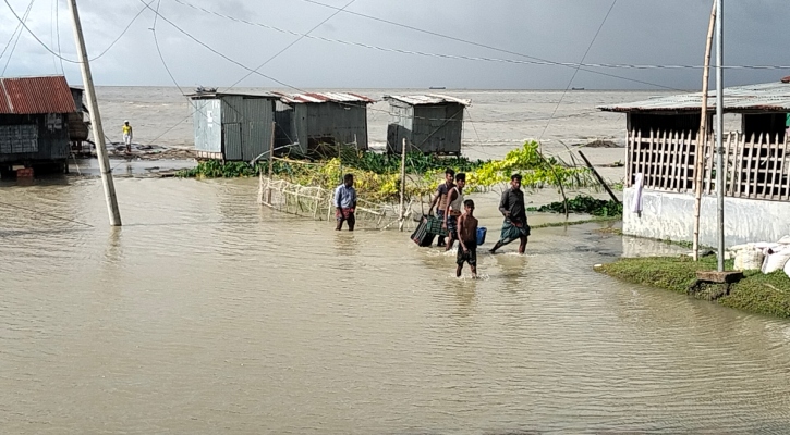 নিম্নচাপের প্রভাবে ভোলার নিম্নাঞ্চল প্লাবিত